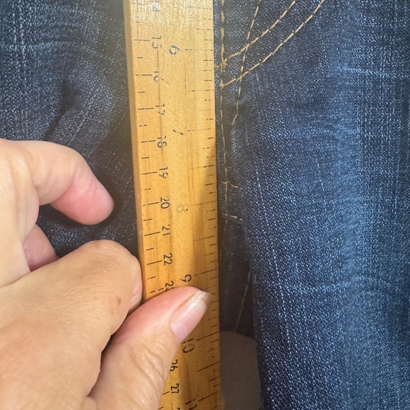 True Religion Jeans Womens Size 31 Blue Dark Wash Straight Leg Low Rise - Picture 7 of 10